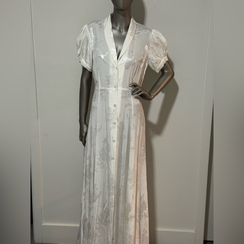 Caroline Constas White Floral Maxi Dress